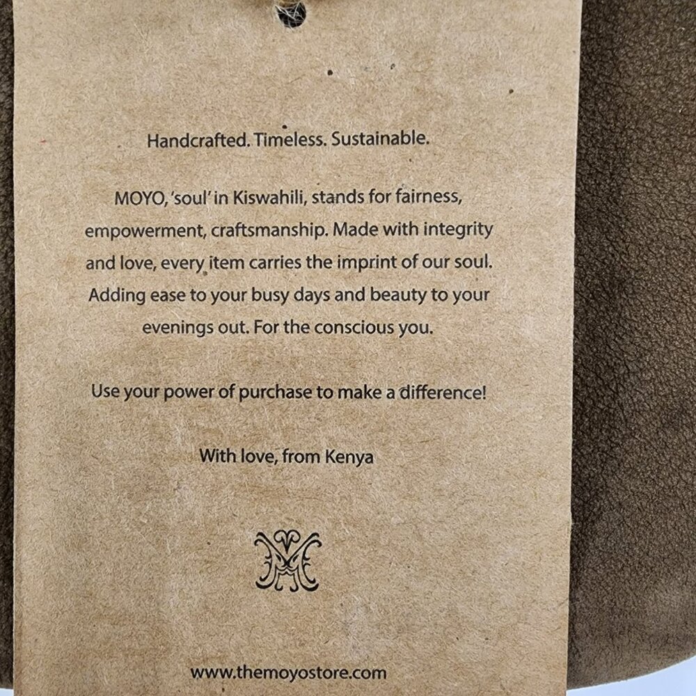 Brown Suede Shoulder Bag from Kenyan Sustainable Brand MOYO - Picture 4 of 6